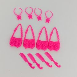 Generic Barbie Doll Accessories Set - Pink, Plastic