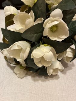 $35-Large Artificial White Magnolia Flower Bouquet