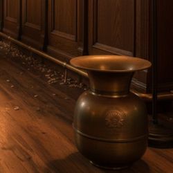 Redskin Brand Tobacco Brass Spittoon Vintage Western Decor Man Cave Tobacciana 11.5"