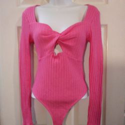 NWT Wild Fable Vibrant Pink Bodysuit Size Small 