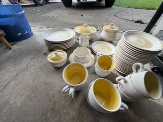 55 Piece Vintage Franciscan "Hacienda Yellow" Dish Set - Yellow Mid Century Modern