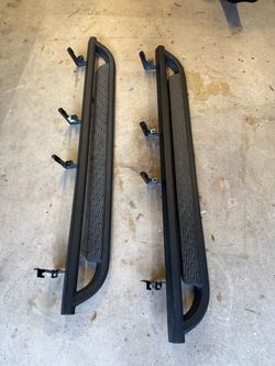 Black Running Boards Side Steps Pair Pickup Only