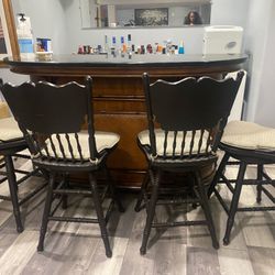 4 Nice Wooden Bar Stools 