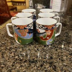 6 Pice Vintage ANDREA by SADEK Demitasse Espresso Cup Made In Japan