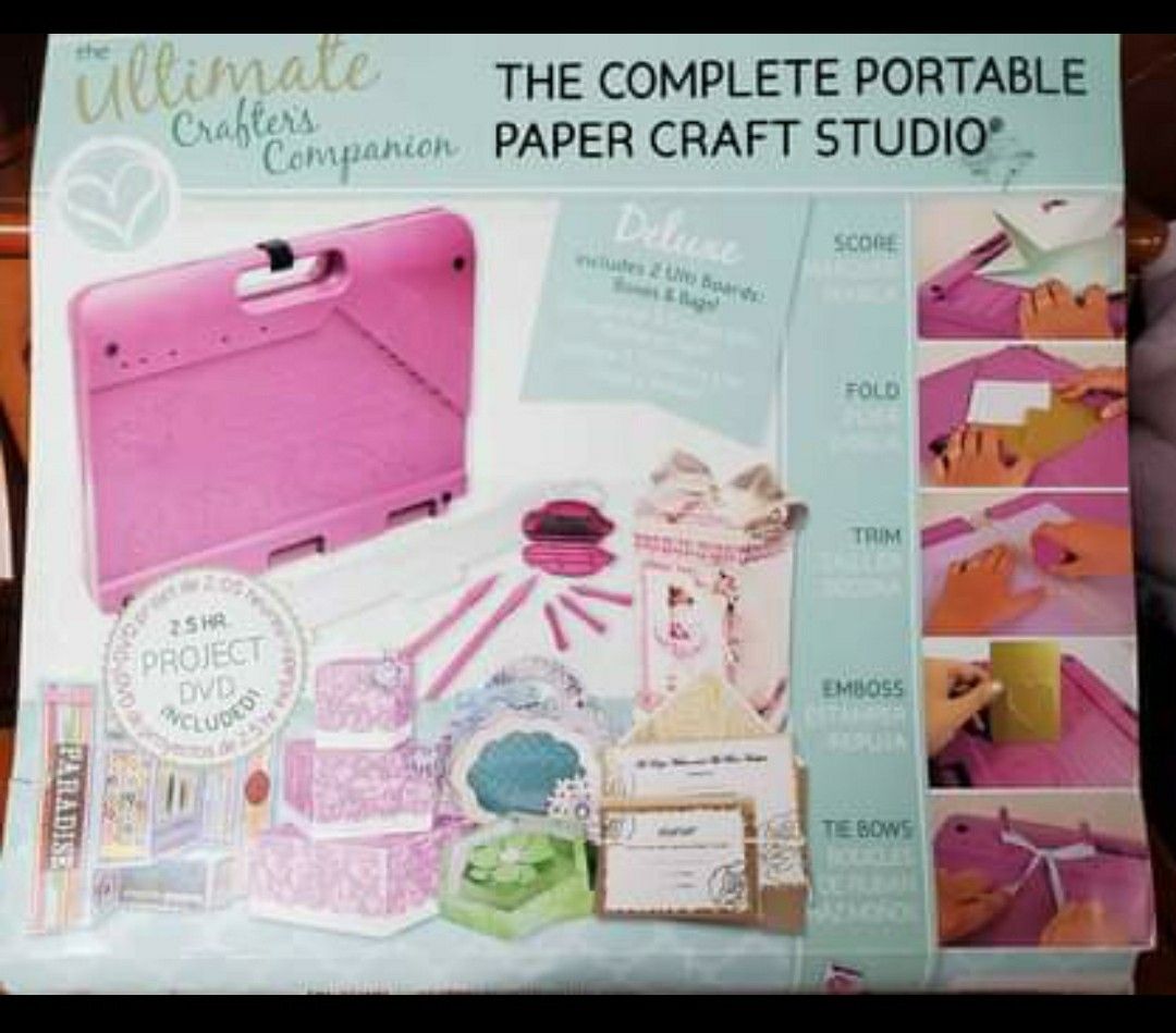 The Ultimate Crafters Companion. The Complete Portable Paper Craft Studio. Use it to make cards, envelopes, boxes, bows, etc