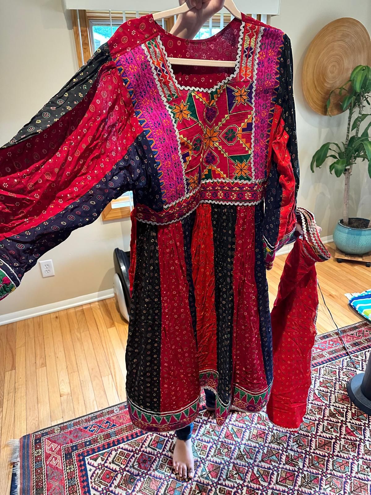 Afghan Red And Blue Dress $150 L