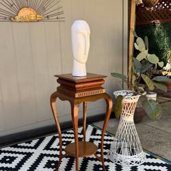 Vintage Two Tier Wood Pedestal  / Plant Stand . 