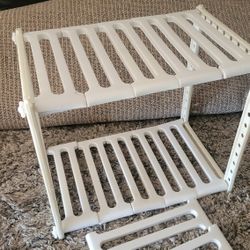 Expandable 2 Tier Adjustable Under Sink Organizer, Bathroom Kitchen Pantry Organization, Storage Shelves, Plastic Cleaning Supplies 