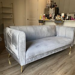 Grey Velvet Couch