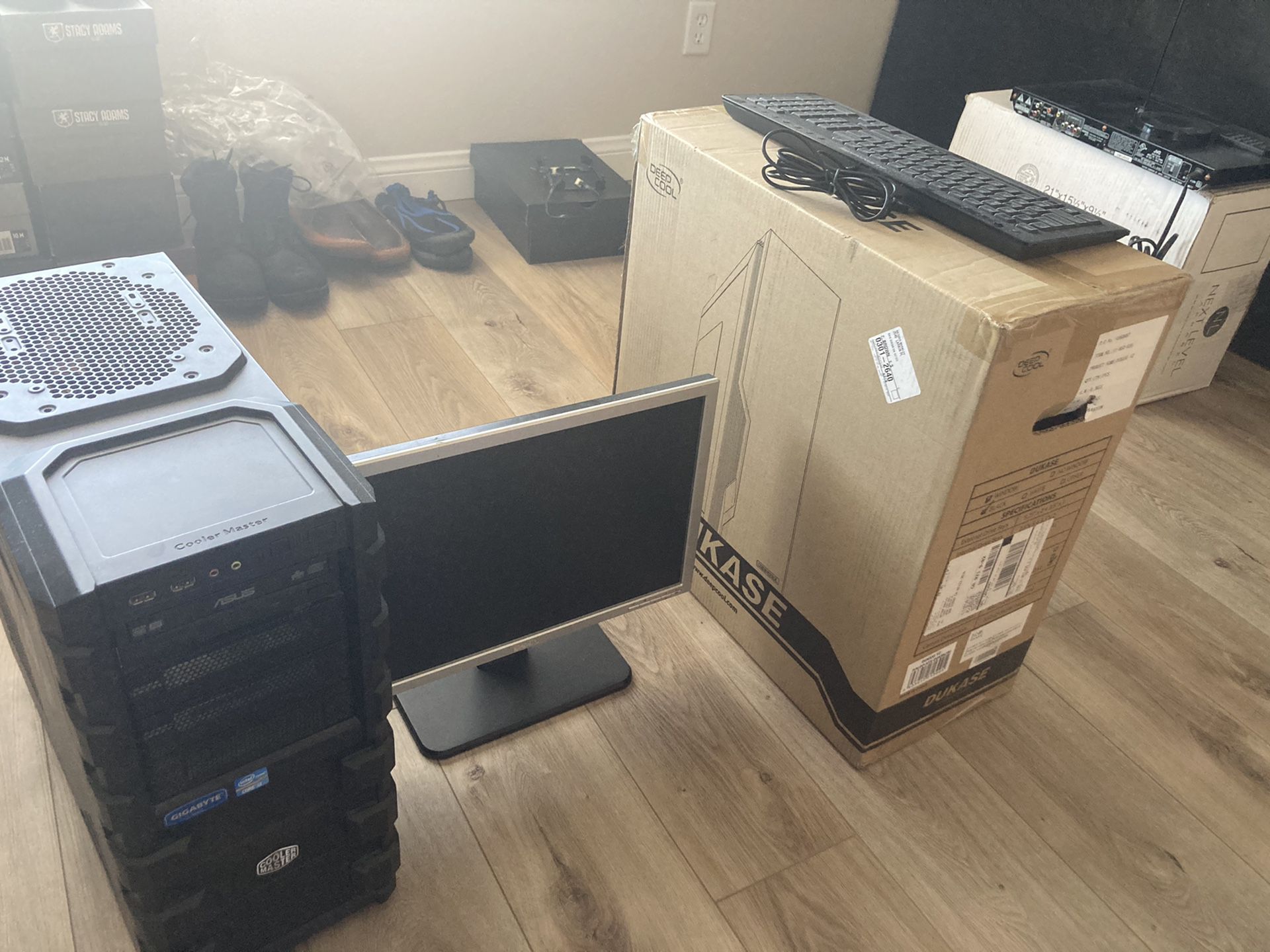 Gaming computer with monitor and a new case