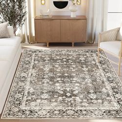 5×7 Ft Vintage Grey Area Rugs
