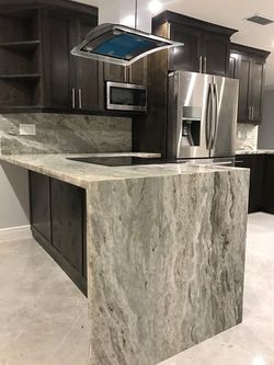 Granite quartz wood kitchen cabinets