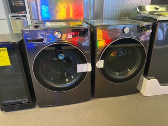 LG BLACK FRONT LOAD WASHER AND DRYER