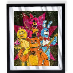 Five Nights at Freddy's art piece on black frame