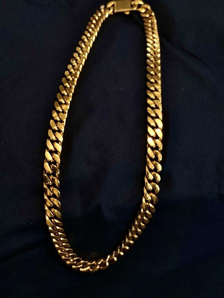 18k Real Heavy 12mm Gold Cuban Link Chain