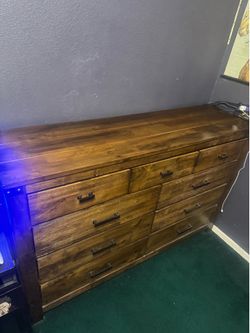 Dresser ( 9 DRAWERS ) DARK BROWN WOOD