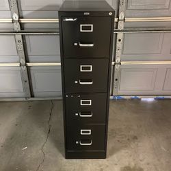 Black Steel STAPLES 4 Drawer Letter Size File Cabinet 