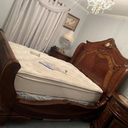 King Size Bed Frame And 2 Side Tables 