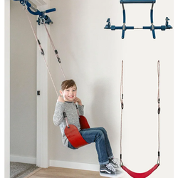 Gym1 2-Piece Doorway Gym for Kids, Includes Door Sensory Swing, Indoor Pull-Up Bar for Adults, Rings, Hanging Trapeze, Ladder & Knotted Rope, Holds Up