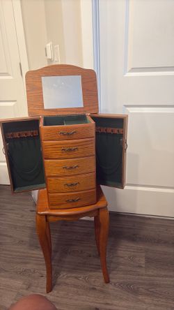 Vintage Standing Jewelry Cabinet