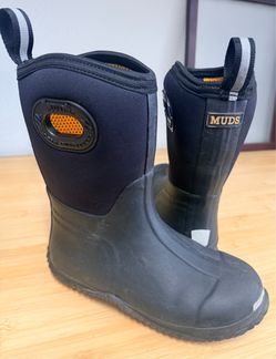 Muds Black Neoprene Rubber Boots- Youth