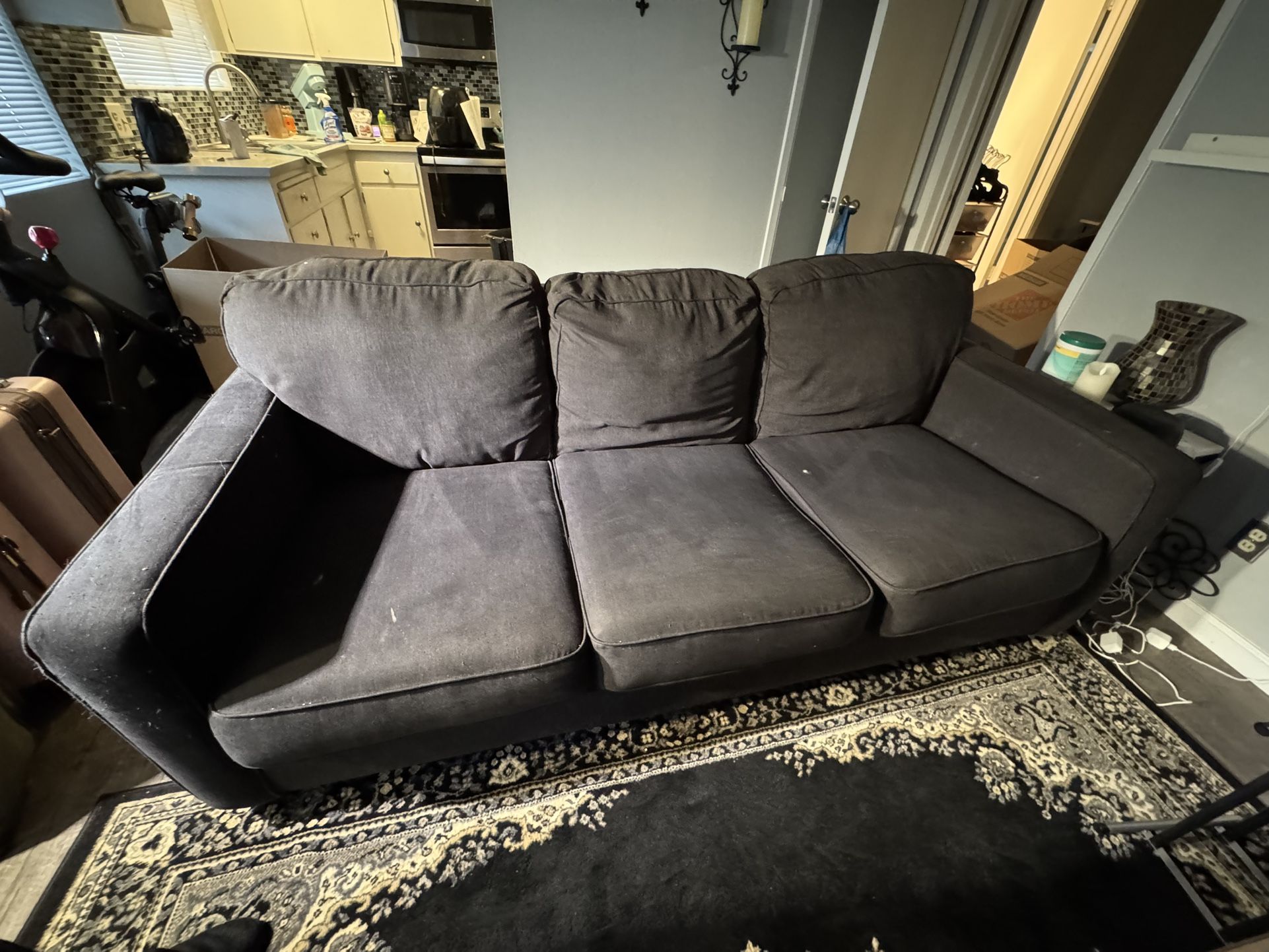 3-Seater Charcoal Couch