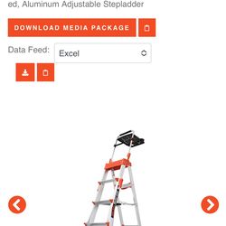 BNib little gigant SMARTSTEP, 4'-6' Model Aluminum Adjustable Stepladder