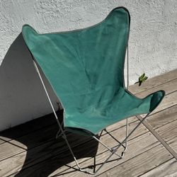 Butterfly Chair Green Canvas Foldable Outdoors Camping (Silver Lake)