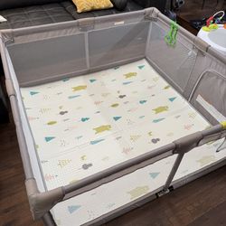 Baby Playpen with Mat, 59x59inch 