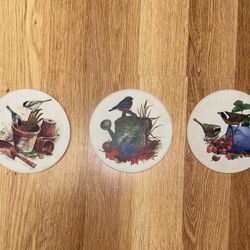 Set of Three Bird Coasters 