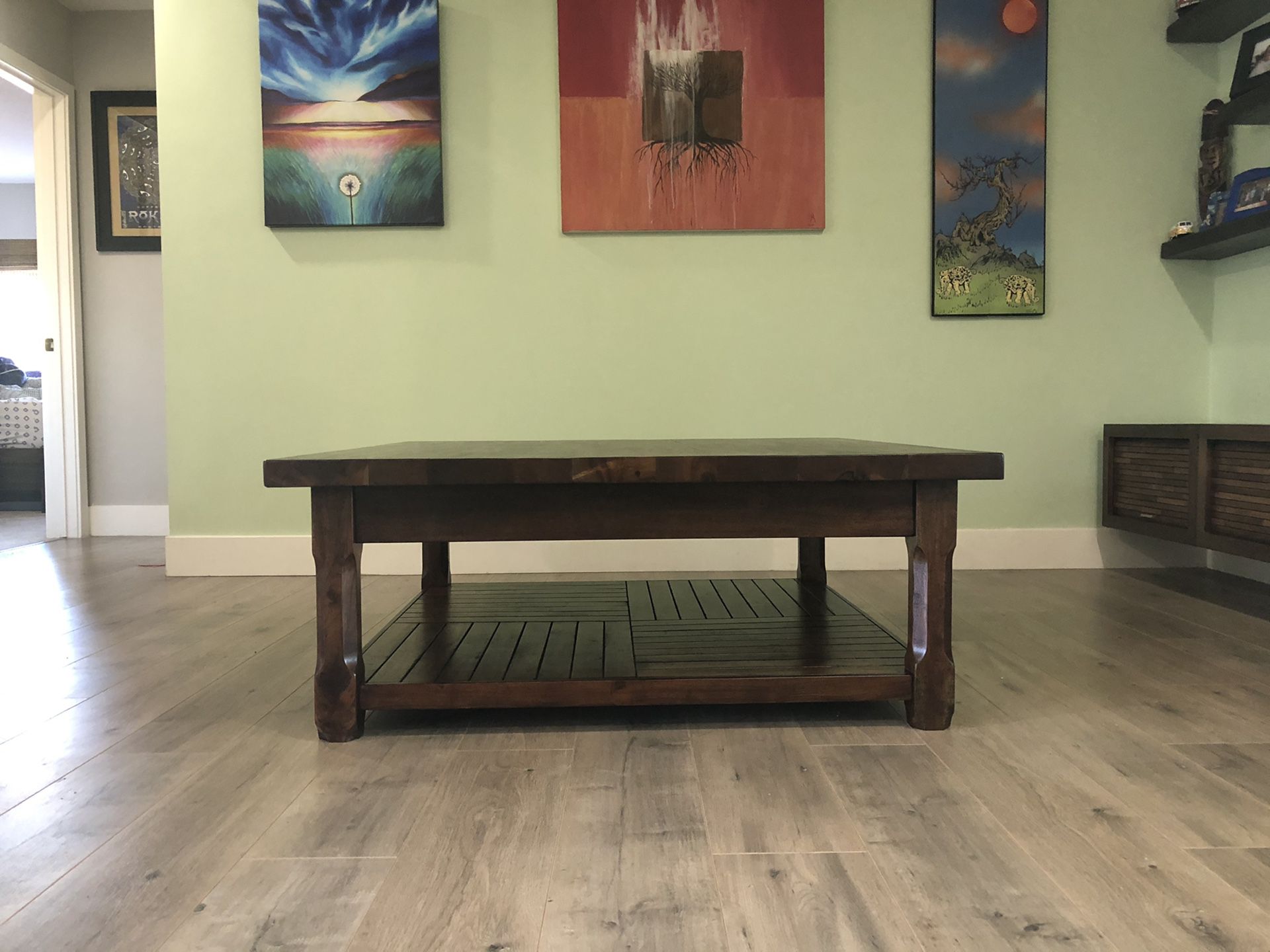 Solid acacia wood coffee table