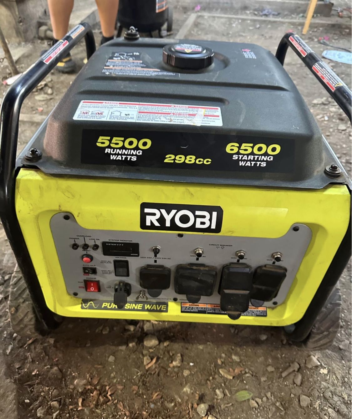 RYOBI 6500-Watt Gasoline Powered Inverter Generator with CO Shutdown & Idle Down Technology