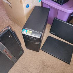 3 LAPTOPS 1 DESKTOP COMPUTER, USED UNKNOWN CONDITION 