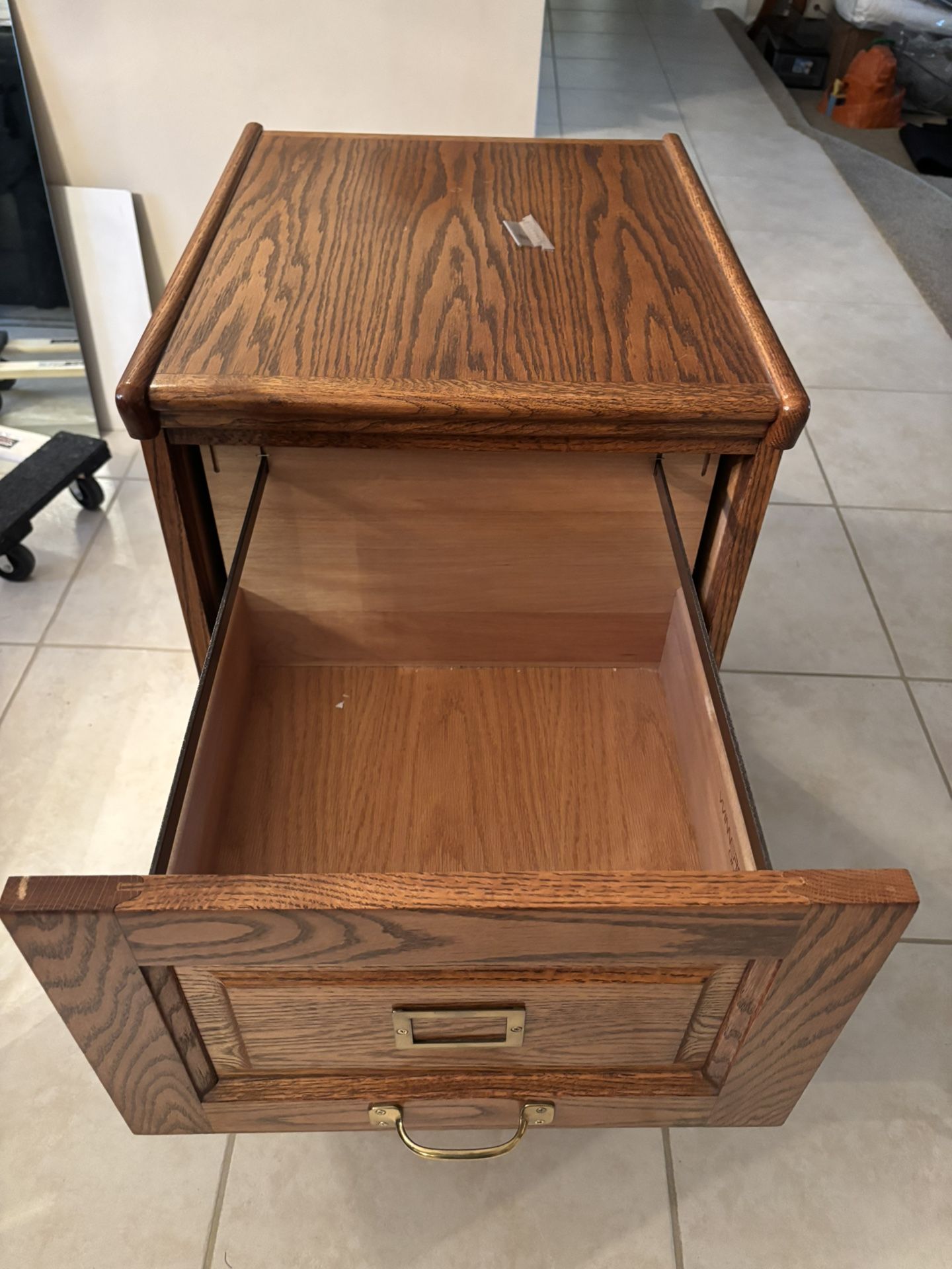 Oak Two Draw File Cabinet