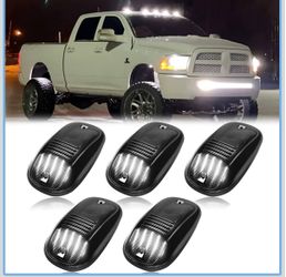 R&F Auto LED Cab Lights 5Pcs Smoked Cab Roof Marker Lights Compatible with Ram 1(contact info removed) 3500 (2003-2018) Pickup Trucks Roof Running Lam