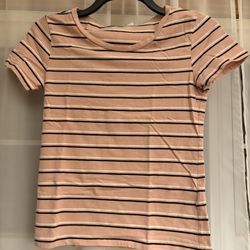 Pink Striped H&M T Shirt 