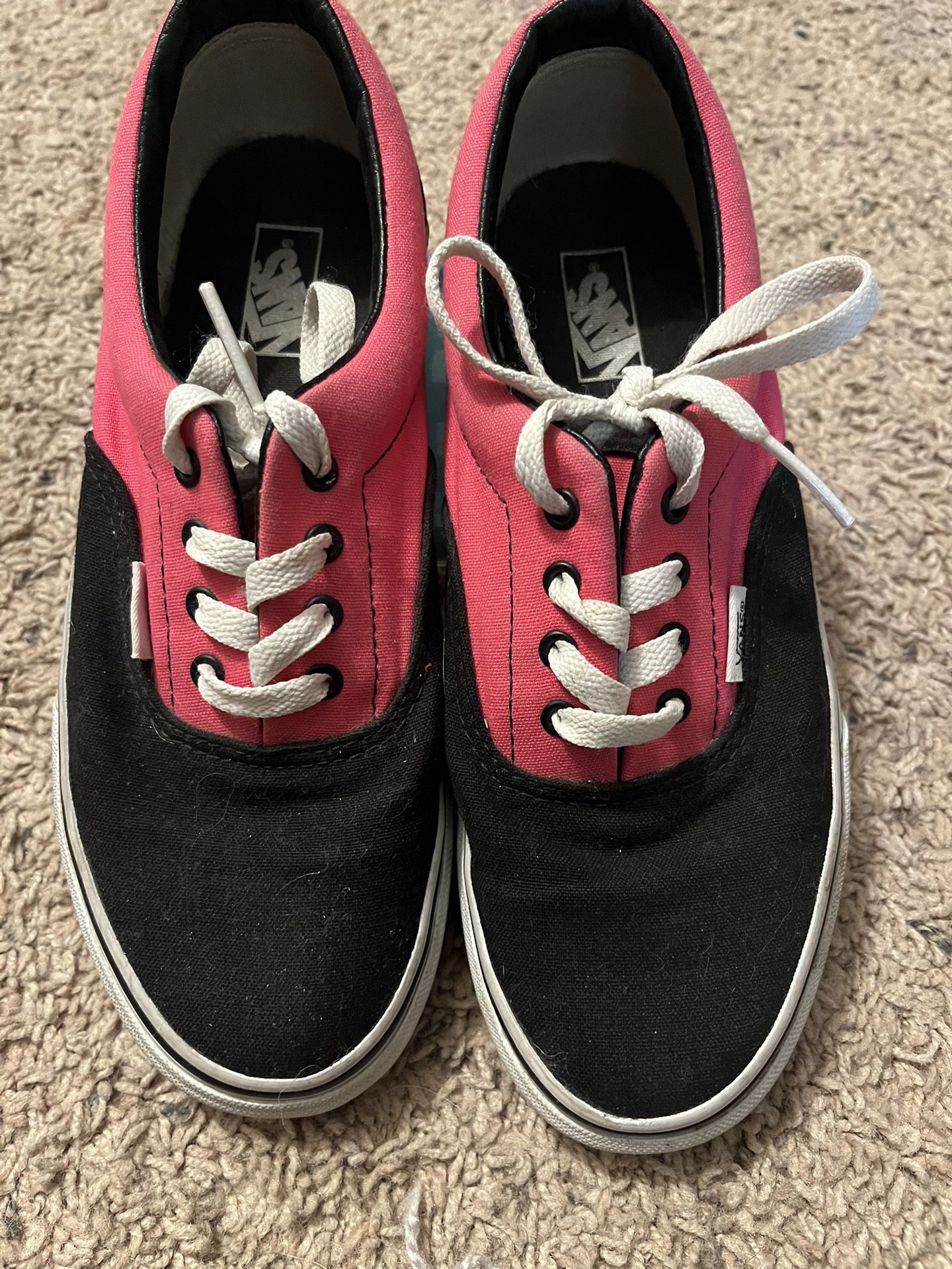 Vans Old Skool Black And Pink Skater Shoes Size 4.0 Kids