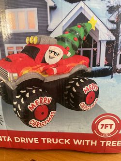 NEW 7FT SANTA IN TRUCK INFLATABLE