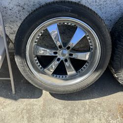 One wheel and tire 