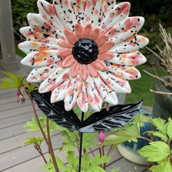 Handmade ceramic Glazed Flower On Stem
