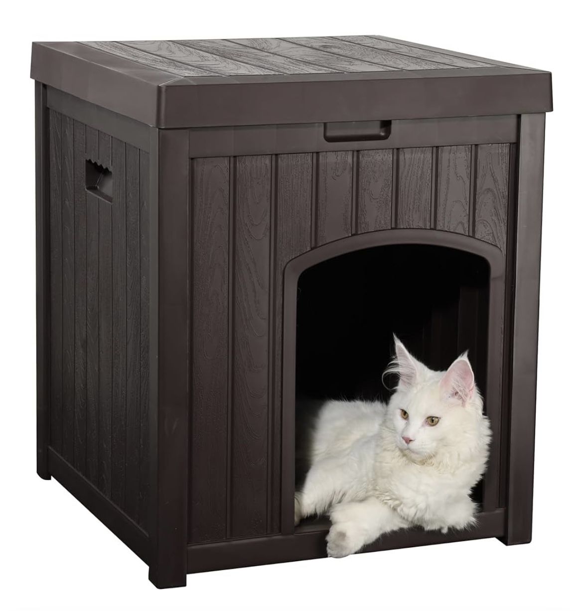 Outdoor Cat House for Winter Waterproof, Outside Multiple Kitty Feral Cat Houses, Outdoor Cat Litter Box Enclosure Weatherproof, Small Medium Dogs Hou