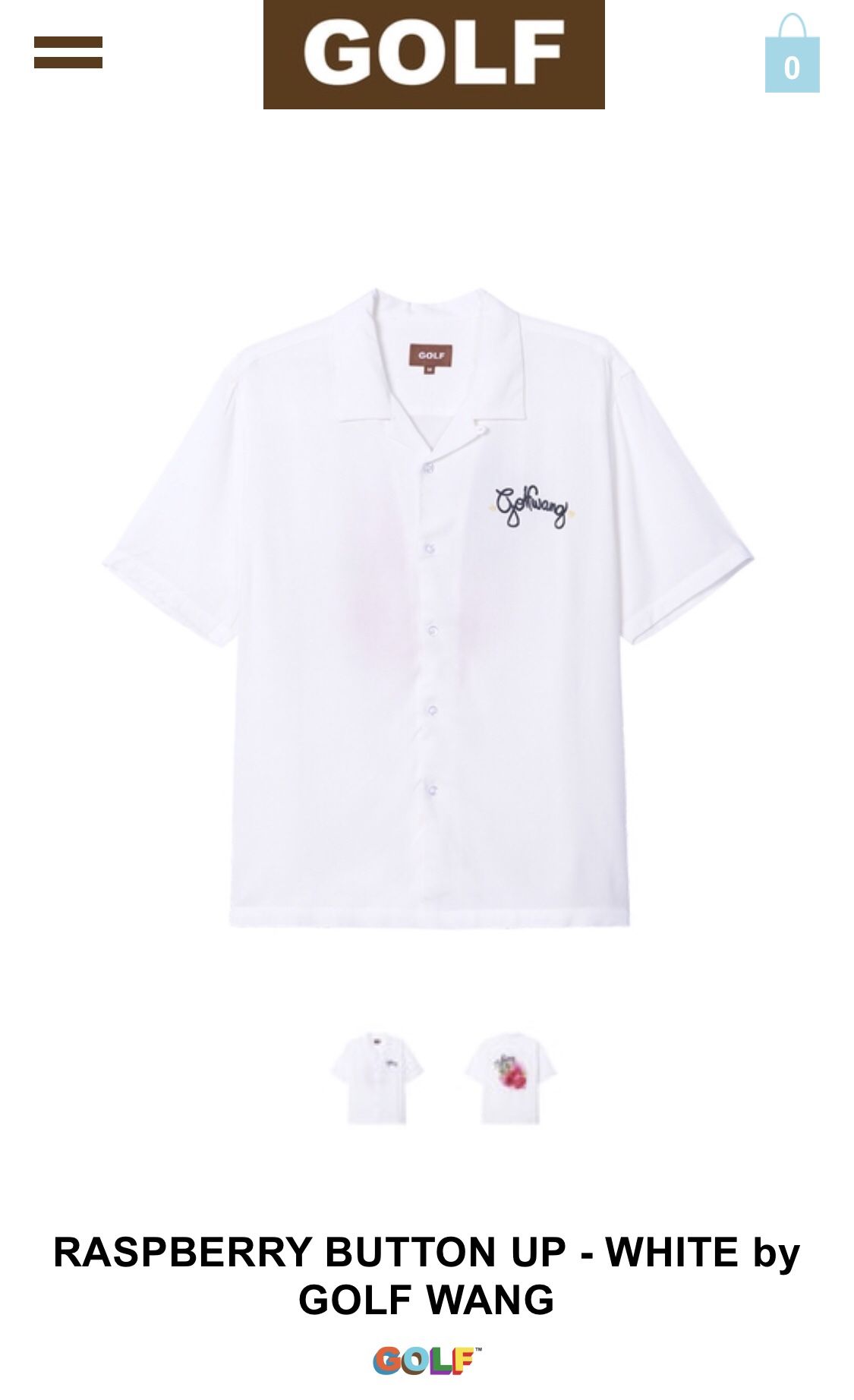Golf/ Tyler the Creator Raspberry Button Up (White)
