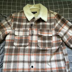 Pacsun Plaid Sherpa Trucker Jacket