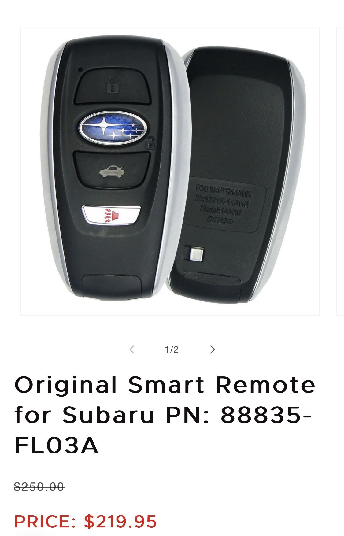 Subaru control remoto (fob).