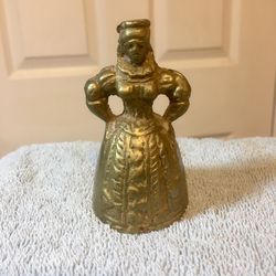 Vintage Elizabethan Lady Brass Bell