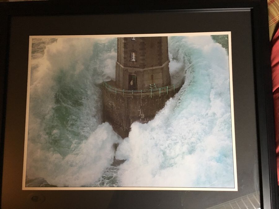 Jean Guichard Lighthouse & Waves Framed