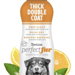 TropiClean PerfectFur Thick Double Coat Shed Reducing Dog Shampoo (12oz)