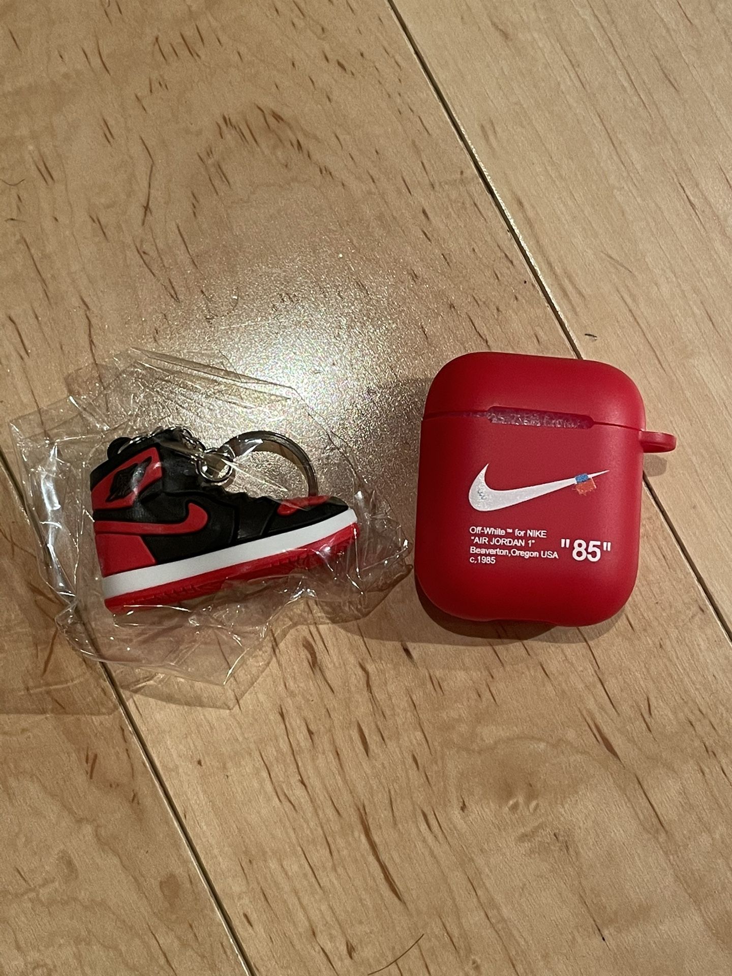 air jordan logo red n black airpod case