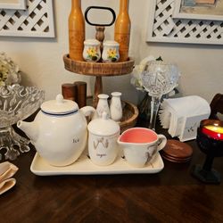 RAE DUNN , Tea Kettle , Sugar & Creamer 