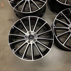 19” Black Machine-Faced Staggered Mercedes OEM Style Wheels
